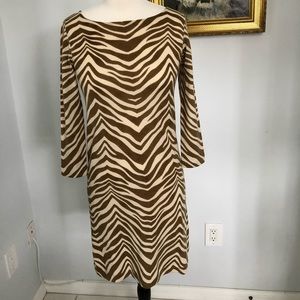 J Crew merino wool zebra print dress, size Small